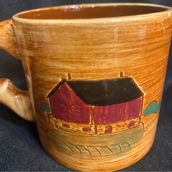 Pennsbury Pottery Vintage Amish Folk Art Glazed Coffee Mugs - set of 4 - Picture 4 of 7